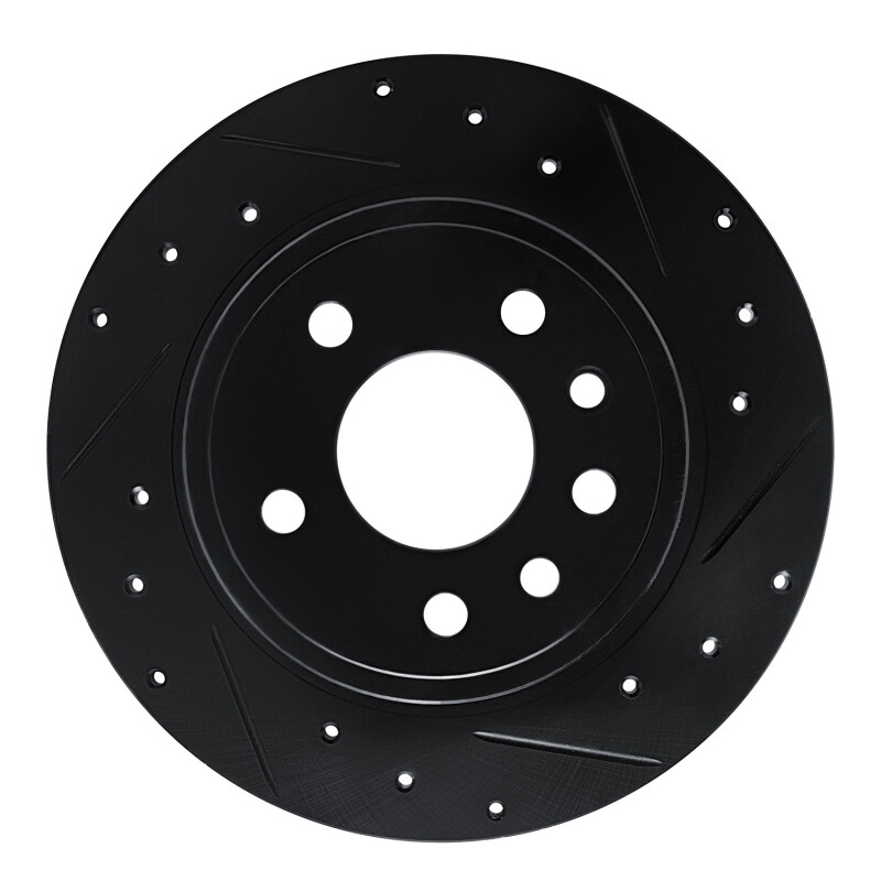 Cadillac CATERA Brake Rotor (1) - Rear Right - R1 Concepts - Drilled & Slotted - Black - `97-`01